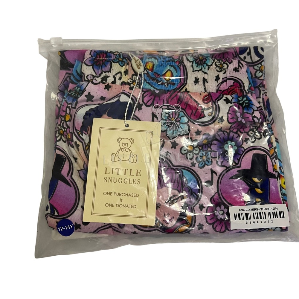 NEW Little Snuggles KPOP 12/14 BAMBOO Joggers Purple Pink Floral NWT Youth